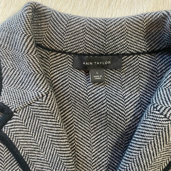 Ann Taylor Luxe Herringbone knit Sweater Blazer wool blend - Picture 6 of 9